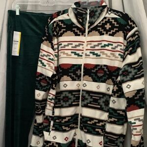 Patterned Zip-Up Women’s Top